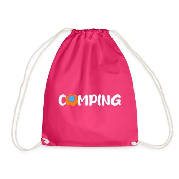 Camping Blume Comic Caravan Van Life Wohnmobil Fan - Turnbeutel - Fuchsia - Vorne