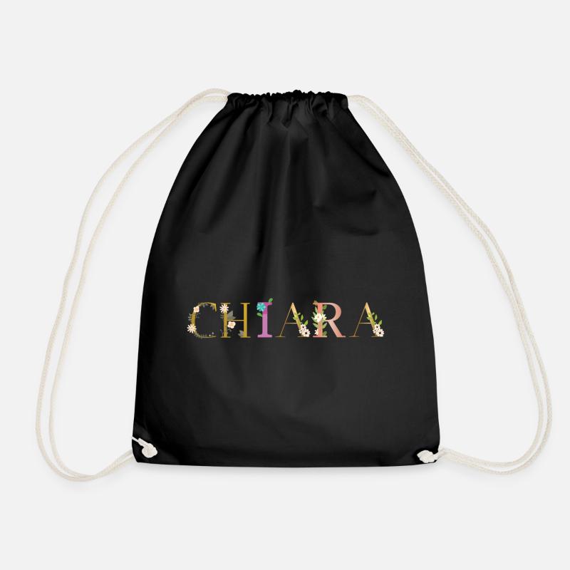 Le nom de CHIARA est orné de fleurs - Sac de sport léger - noir