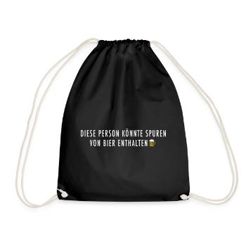 This person could contain traces of beer - Drawstring Bag - black - Front