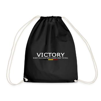 Victory EVERY SUCCESS HAS A NAME KEEP TRYING BELGE - Drawstring Bag - black - Front