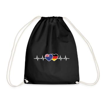 New Zealand And Germany German New Zealander - Drawstring Bag - black - Front