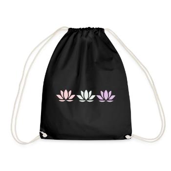 Lotus Flower Lotus Flower Violet Flower Flower Yoga - Drawstring Bag - black - Front