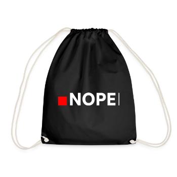 NOPE | Funny Minimalist Answer - Drawstring Bag - black - Front
