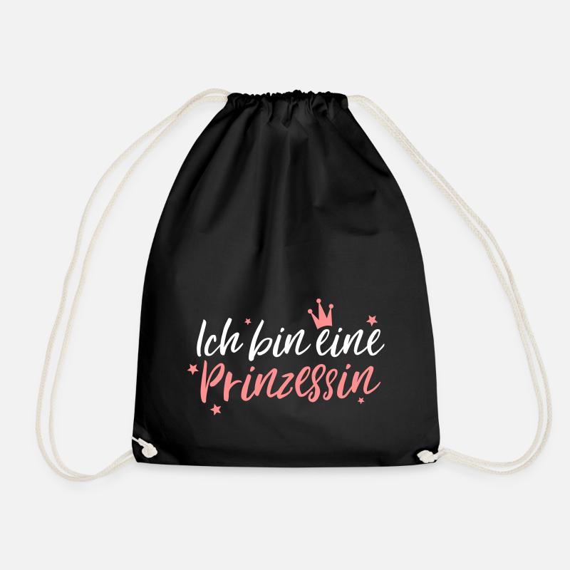 Ich bin eine Prinzessin Partnershirt - Turnbeutel - Schwarz
