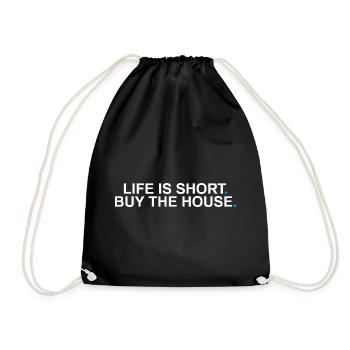 Life is short Funny Realtor Real Estate Agent - Turnbeutel - Schwarz - Vorne