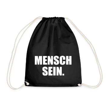 Mensch sein - Turnbeutel - Schwarz - Vorne