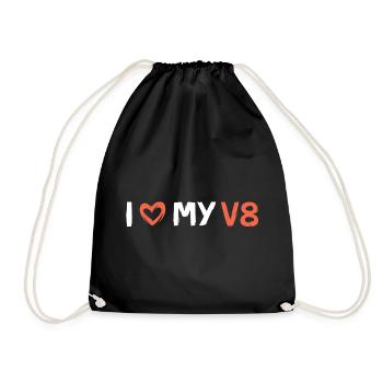 Car Love V8 - Musclecar Logo - Drawstring Bag - black - Front