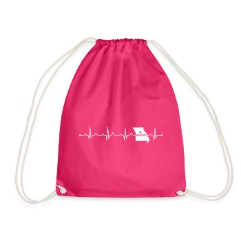 Missouri State Map Camo Silhouette Design - Drawstring Bag - fuchsia - Front
