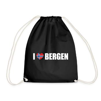 I love Bergen Norwegen - Turnbeutel - Schwarz - Vorne