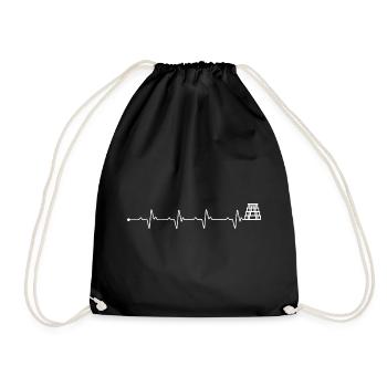 Heartbeat Mesoamerican pyramids - Drawstring Bag - black - Front