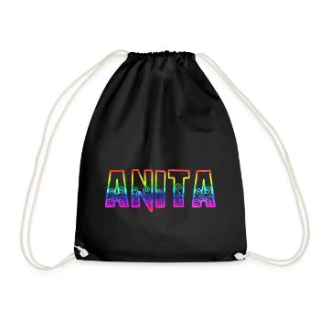 anita rs regenbogen - Turnbeutel - Schwarz - Vorne