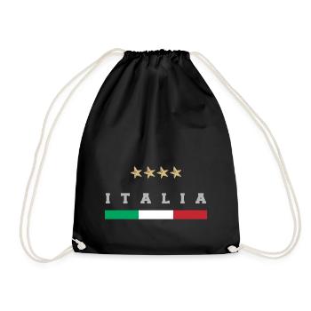 Italien Fußball Trikot Italienische Flagge - Turnbeutel - Schwarz - Vorne