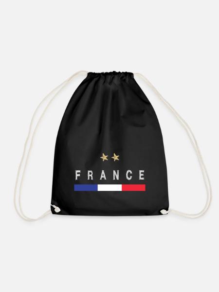 Frankreich Fußball Trikot Französische Flagge - Turnbeutel - Schwarz