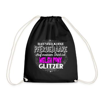 WELSH PONY - Glitzer - Turnbeutel - Schwarz - Vorne