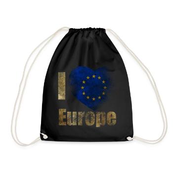 EUROPE I love Europe - Drawstring Bag - black - Front