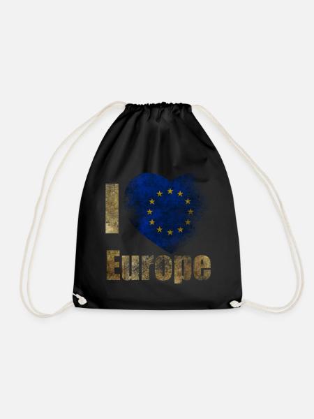 EUROPA Ich liebe Europa - Turnbeutel - Schwarz