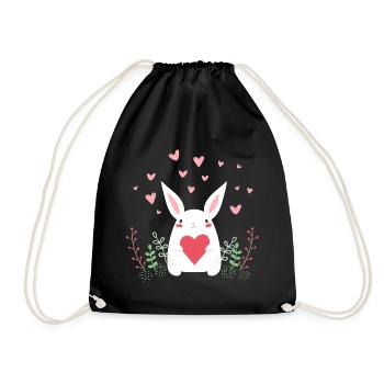 Eastern Bunny Easter Bunny Rabbit Ears Cute LOL - Drawstring Bag - black - Front