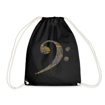 Clé basse, Bass Clef distressed - Sac de sport léger - noir - Devant
