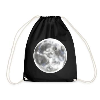 Full moon moon night - Drawstring Bag - black - Front