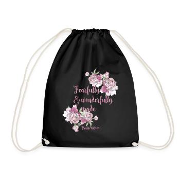 Bible Psalm Fearfully - Drawstring Bag - black - Front