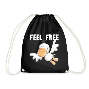 Feel Free Vogelfrei - Vogel - Turnbeutel - Schwarz - Vorne