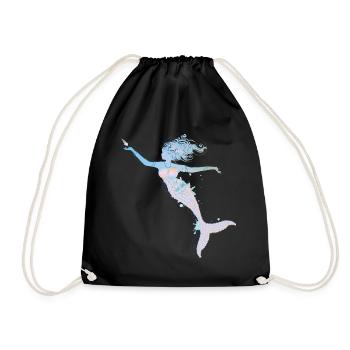 sirène ludique dans des couleurs pastel fraîches - Sac de sport léger - noir - Devant
