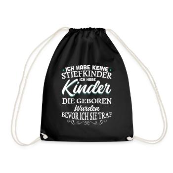 Stiefvater Stiefeltern Bonuspapa Bonus Geschenk - Turnbeutel - Schwarz - Vorne