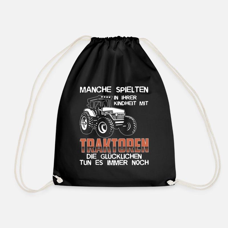 Herren Bauer Traktor Motiv Landwirtschaft Geschenk - Turnbeutel - Schwarz