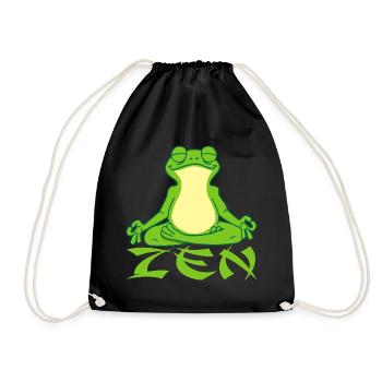 Frosch und Yoga - Turnbeutel - Schwarz - Vorne