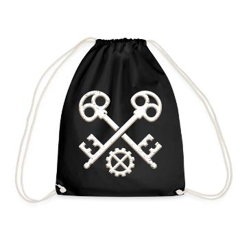 Guild sign Locksmith Metalbuilder 3D grunge look - Drawstring Bag - black - Front