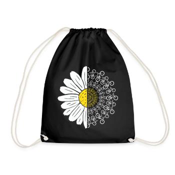 White Flower Bicycle Biking Bike Cyclist Cycling - Turnbeutel - Schwarz - Vorne