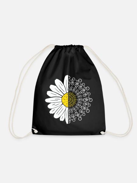 Fahrrad Blume - Turnbeutel - Schwarz