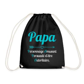 Papa : Personnage Amusant Persuadé d'être../Humour - Sac de sport léger - noir - Devant