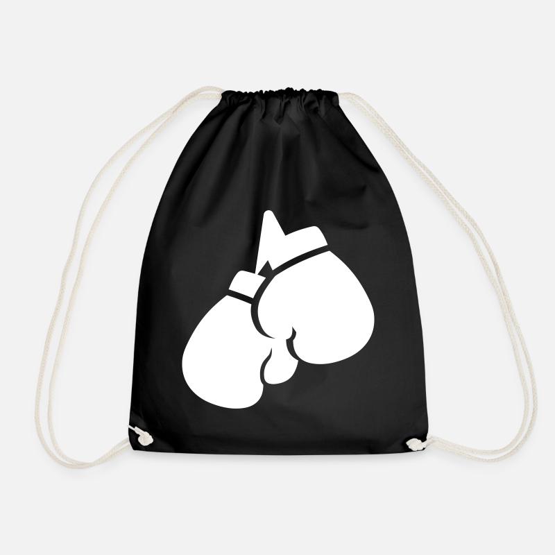 Boxhandschuhe symbol - Turnbeutel - Schwarz