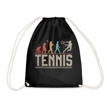 Tennisspieler Evolution von Man Vintage Tennis Liebe - Turnbeutel - Schwarz - Vorne