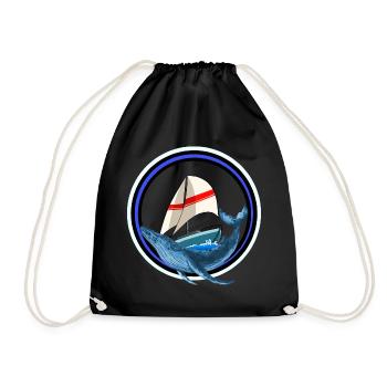 Meeressäuger Fisch Wal Fische Yacht Boot maritim - Turnbeutel - Schwarz - Vorne