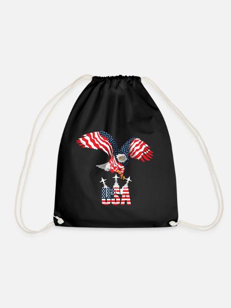 Flagge des American Eagle - Turnbeutel - Schwarz
