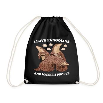J’aime les pangolins et peut-être 3 personnes pangolin - Sac de sport léger - noir - Devant