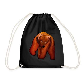 Bear - Drawstring Bag - black - Front