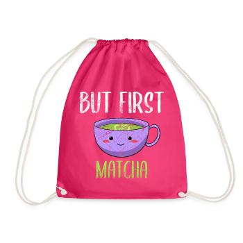 Asiatisches Japanischer Tee Matcha Tea I Geschenk - Turnbeutel - Fuchsia - Vorne