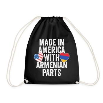 HERGESTELLT IN AMERIKA MIT ARMENISCHEN TEILEN - Turnbeutel - Schwarz - Vorne
