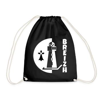 Brittany, Breizh, Celtic - Drawstring Bag - black - Front