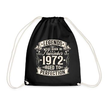 Novembre Né 1972 Légendes Anniversaire - Sac de sport léger - noir - Devant