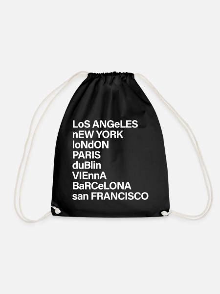 CITY NAMES BOLD white - Turnbeutel - Schwarz