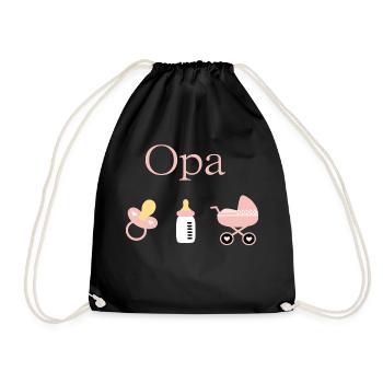 Opa 2026 Geburt Mädchen Vorlage personalisierbar - Turnbeutel - Schwarz - Vorne