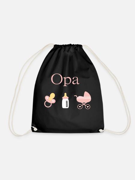 Opa 2026 Geburt Mädchen Vorlage personalisierbar - Turnbeutel - Schwarz