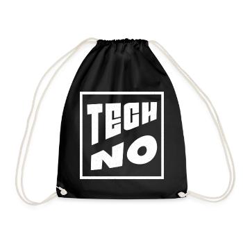 Techno art design music to raver, EDM festival - Drawstring Bag - black - Front
