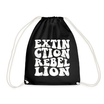 Extinction Rebellion Retro weiss - Turnbeutel - Schwarz - Vorne