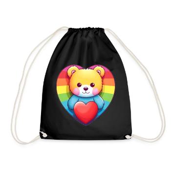 Love is a Bear Necessity - Drawstring Bag - black - Front