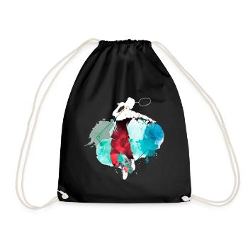 Badminton Badminton Sport Player Vintage coloré - Sac de sport léger - noir - Devant